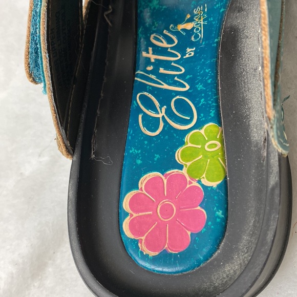 Shoe slide 37 floral turquoise - Picture 5 of 6